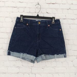 Universal Thread Shorts Womens 4/27 Blue Denim Vintage Midi Cuff Cut Off Stretch